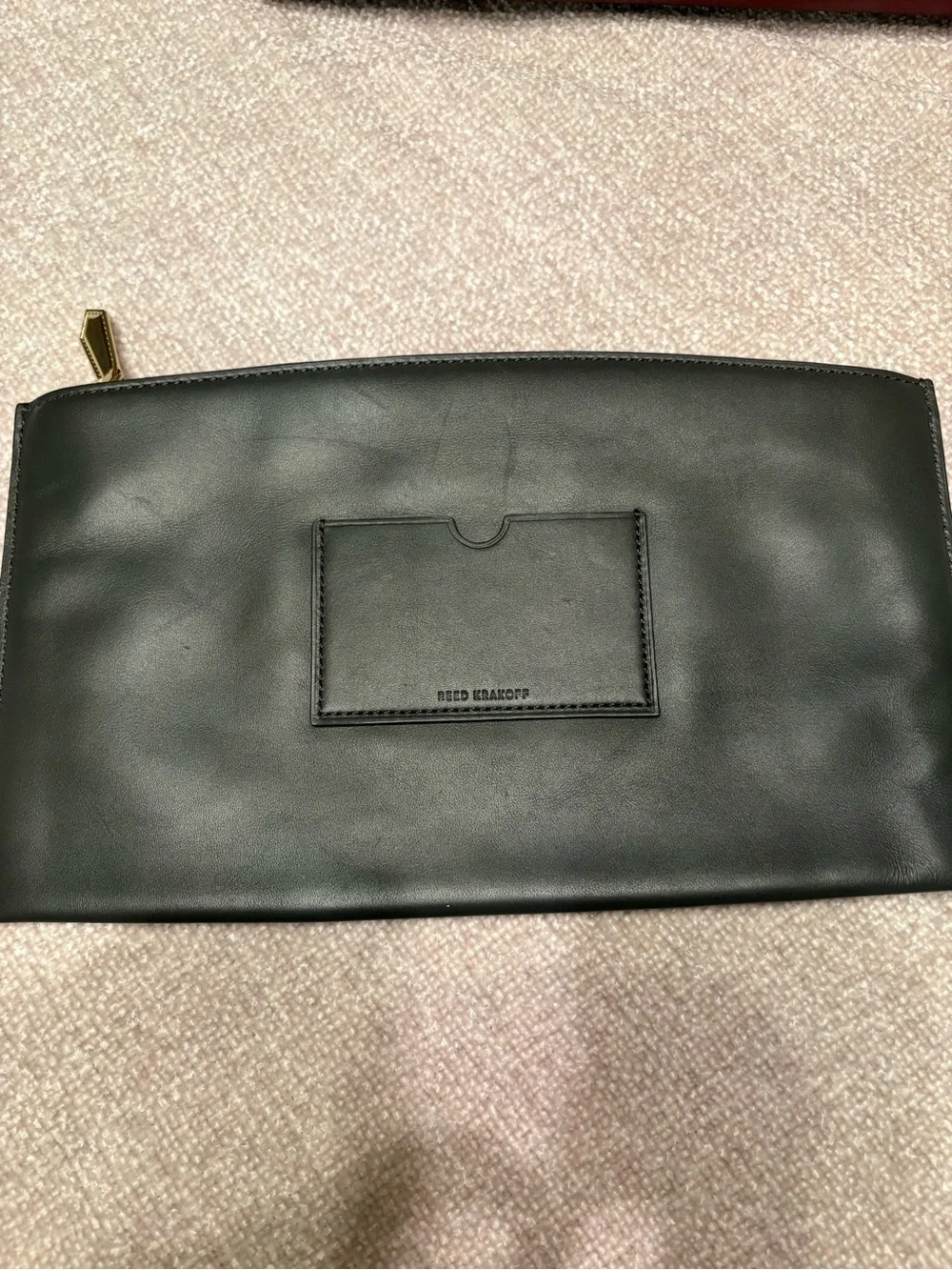 Reed Krakoff Colorblock Leather Tote Bag in Burgundy, Beige & Gray